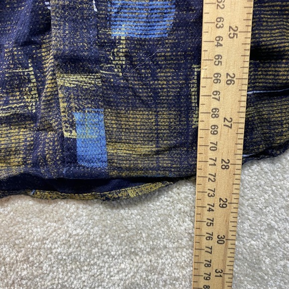 Richman Shirt Mens Medium Blue Yellow Ultra Slim Fit Long Sleeve Printed Modern - Picture 5 of 9